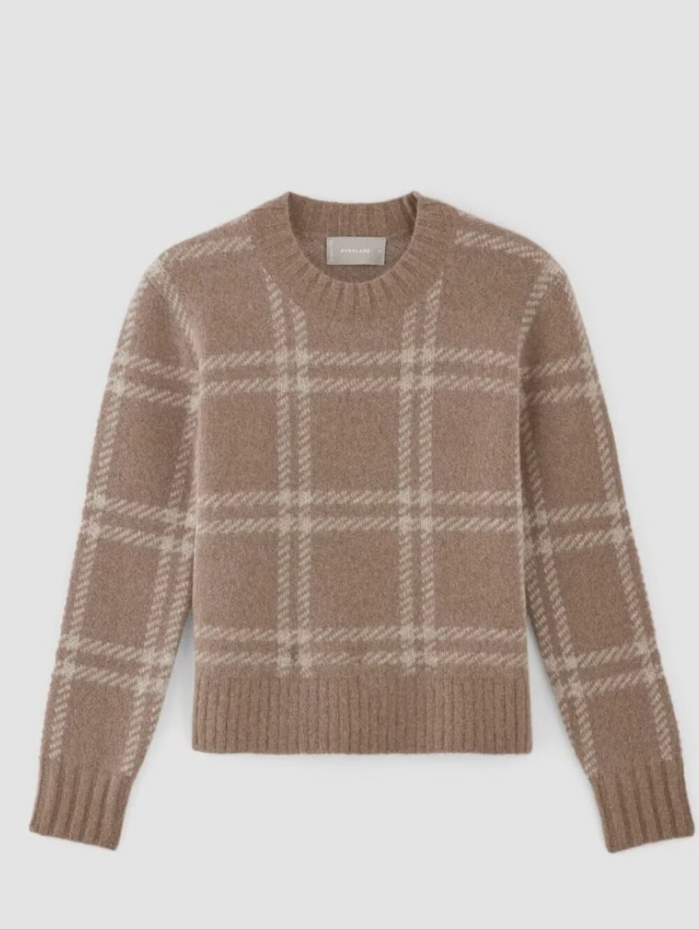 Everlane The Alpaca Cropped Crewneck Sweater Wheat/Taupe Colour Size Medium